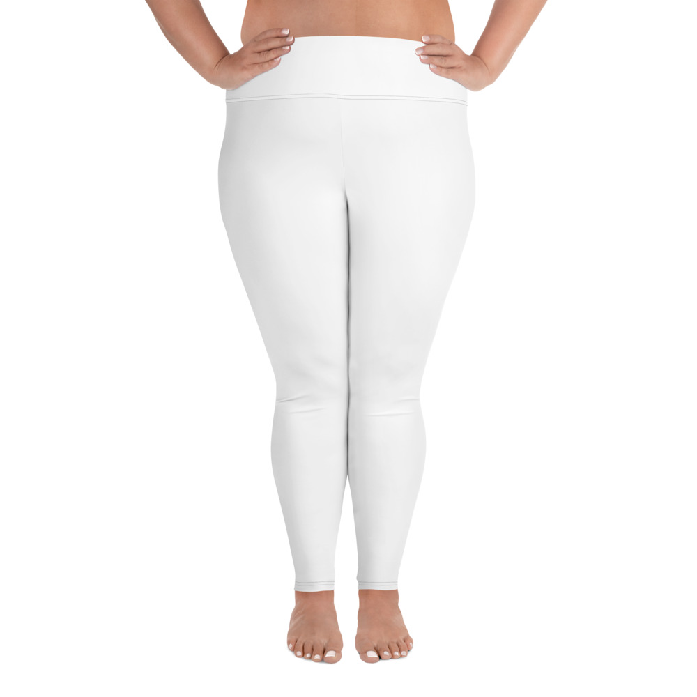 Plus Size White Leggings - A Girl Exercising