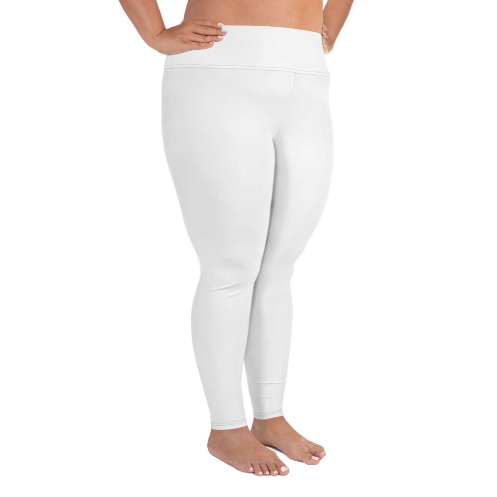 Plus Size White Leggings - A Girl Exercising