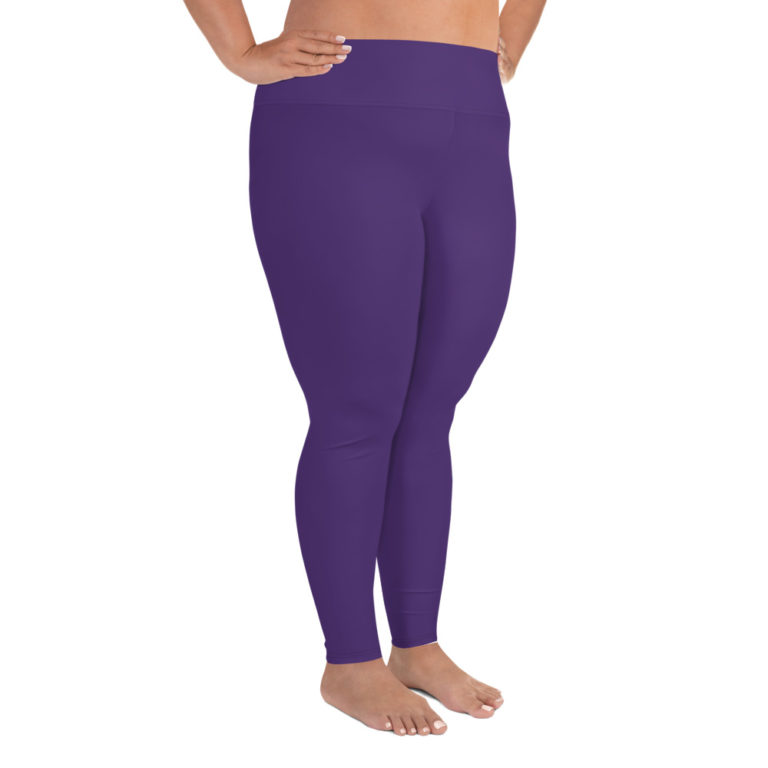 Purple Plus Size Leggings - A Girl Exercising