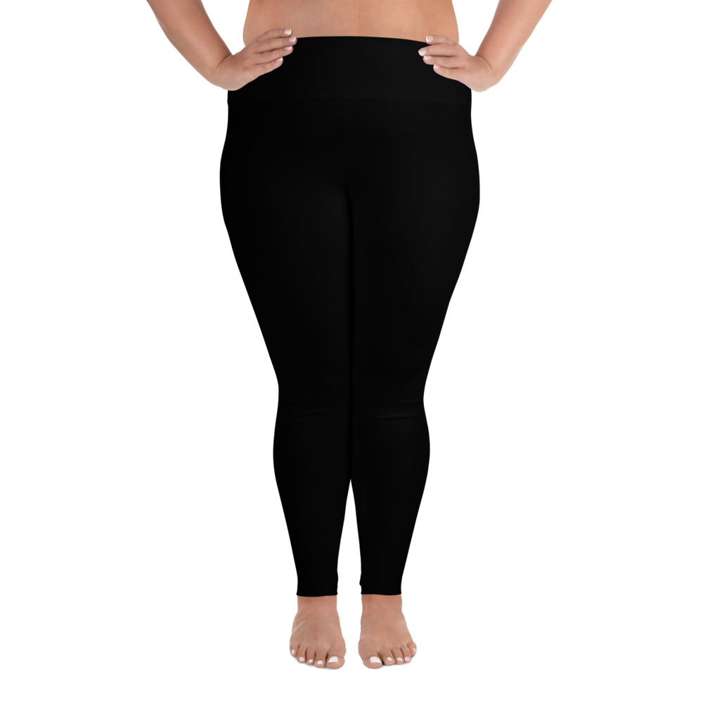 Plus Size Black leggings - A Girl Exercising